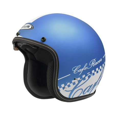 ZEUS ZS-388A AT13 消光細銀 淺藍白 彩繪 四分之三 半罩式  內墨片 復古帽