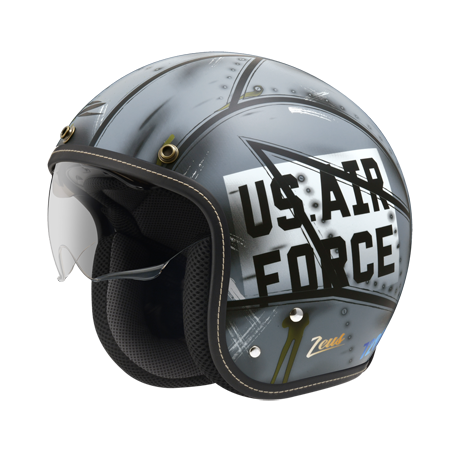 ZEUS ZS-388A AT20 消光黑 灰 彩繪 四分之三 半罩式  內墨片 復古帽