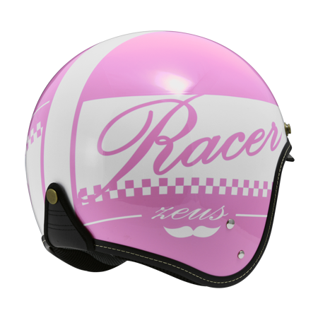 ZEUS ZS-388A AT13 粉白 彩繪 四分之三 半罩式  內墨片 復古帽