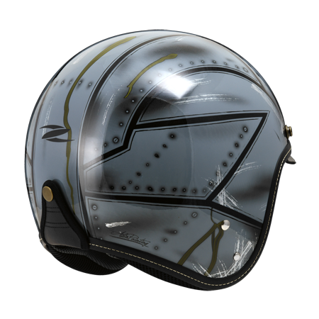 ZEUS ZS-388A AT20 珍珠黑 灰 彩繪 四分之三 半罩式  內墨片 復古帽