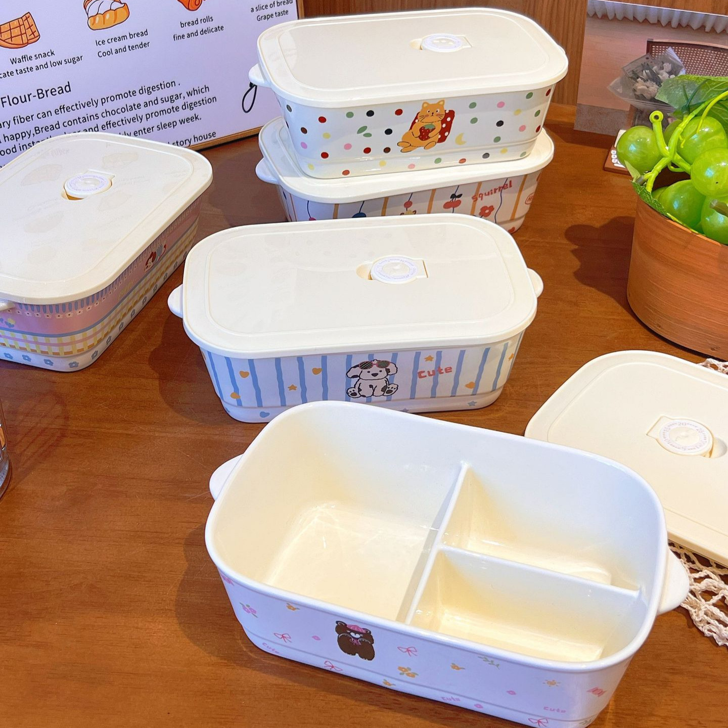 《5786》可愛動物陶瓷便當盒