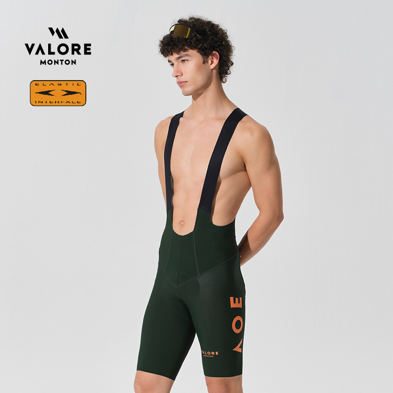 新月墨綠男款背帶短褲