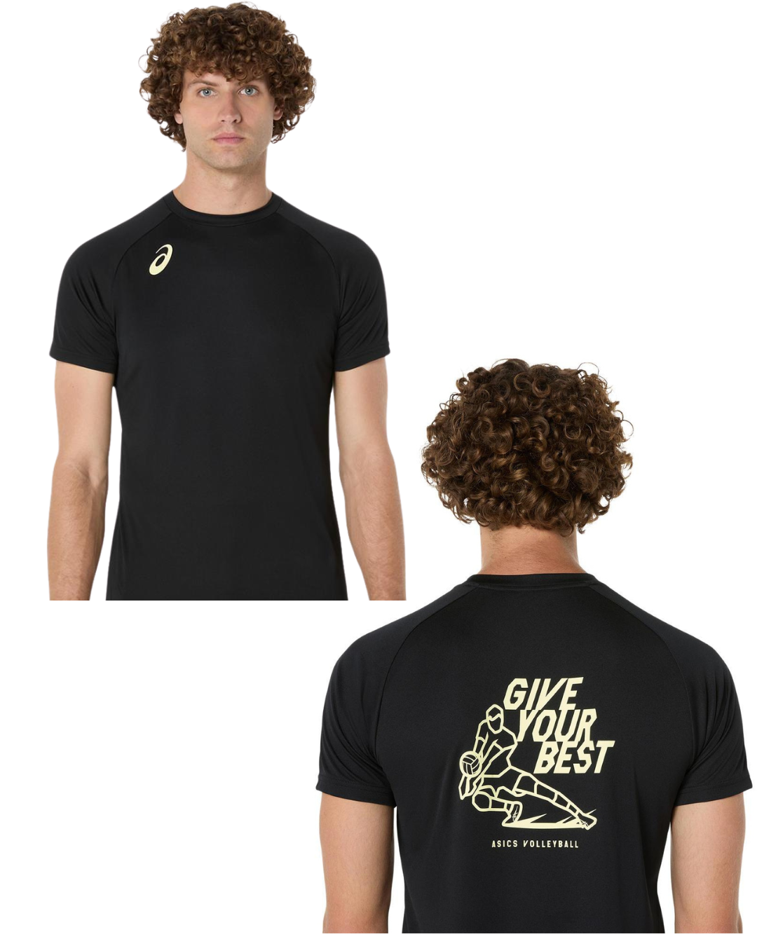 ASICS 中性排球衫 黑/黃色