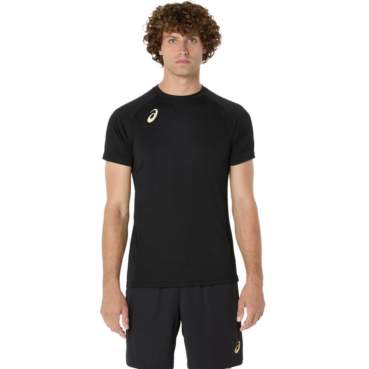 ASICS 中性排球衫 黑/黃色