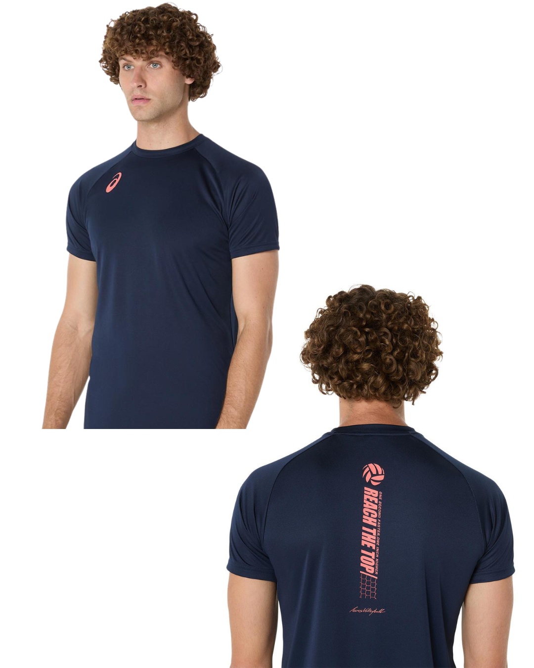 ASICS 中性排球衫 深藍/紅色