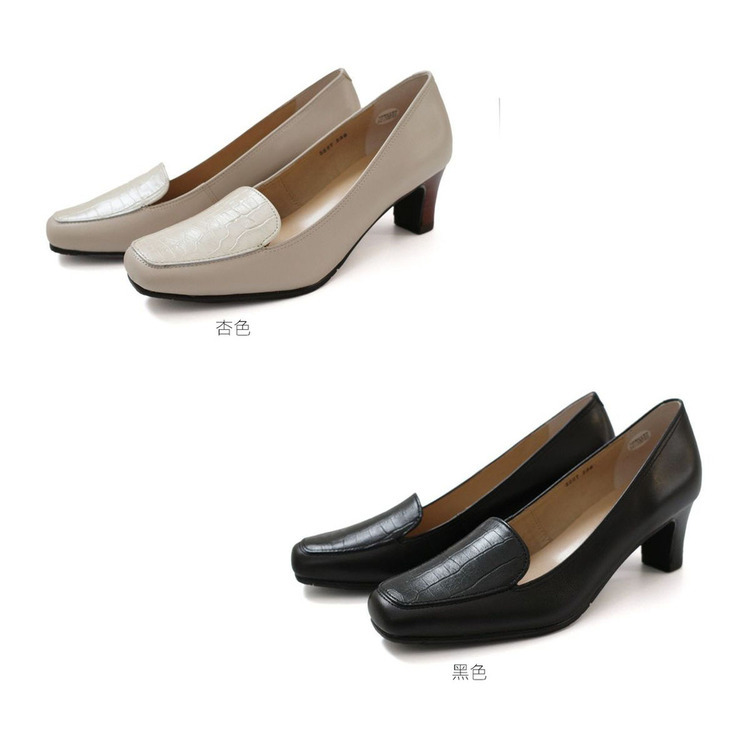 鱷魚紋壓花日本製真皮高跟鞋【PO5227】