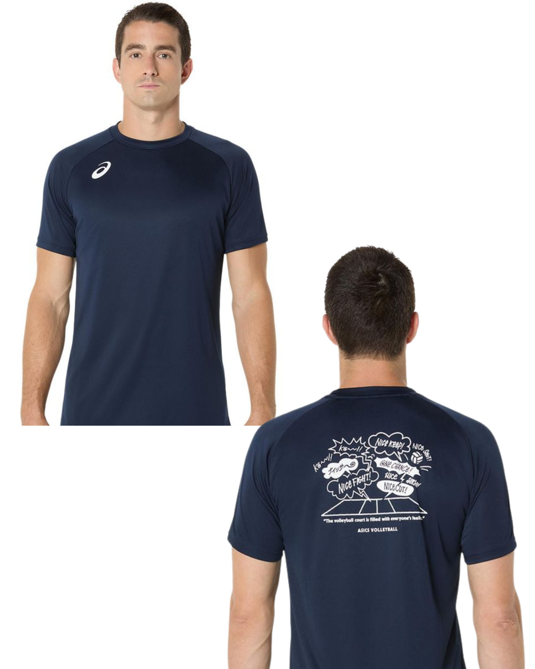 ASICS 中性排球衫 深藍/白色