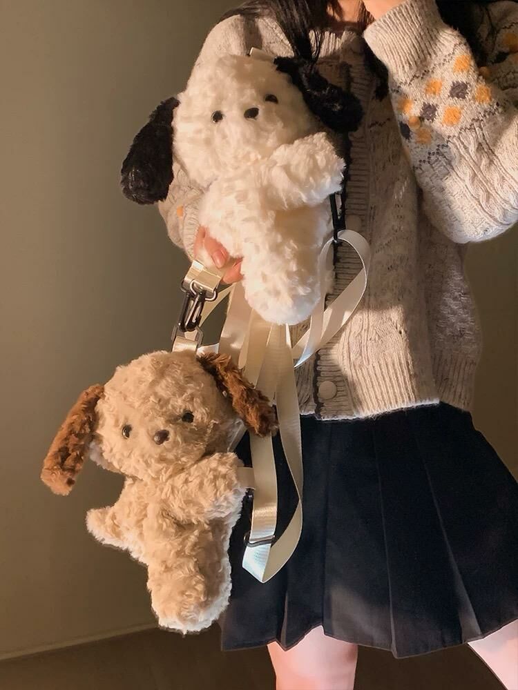 Scarf Puppy Single & Double Strap Plush Backpack
