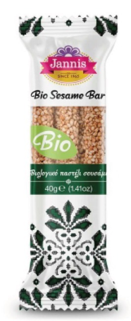 N1: 希臘有機全素無麩質無鹽帶纖維蛋白質源脆芝麻棒 (40g)