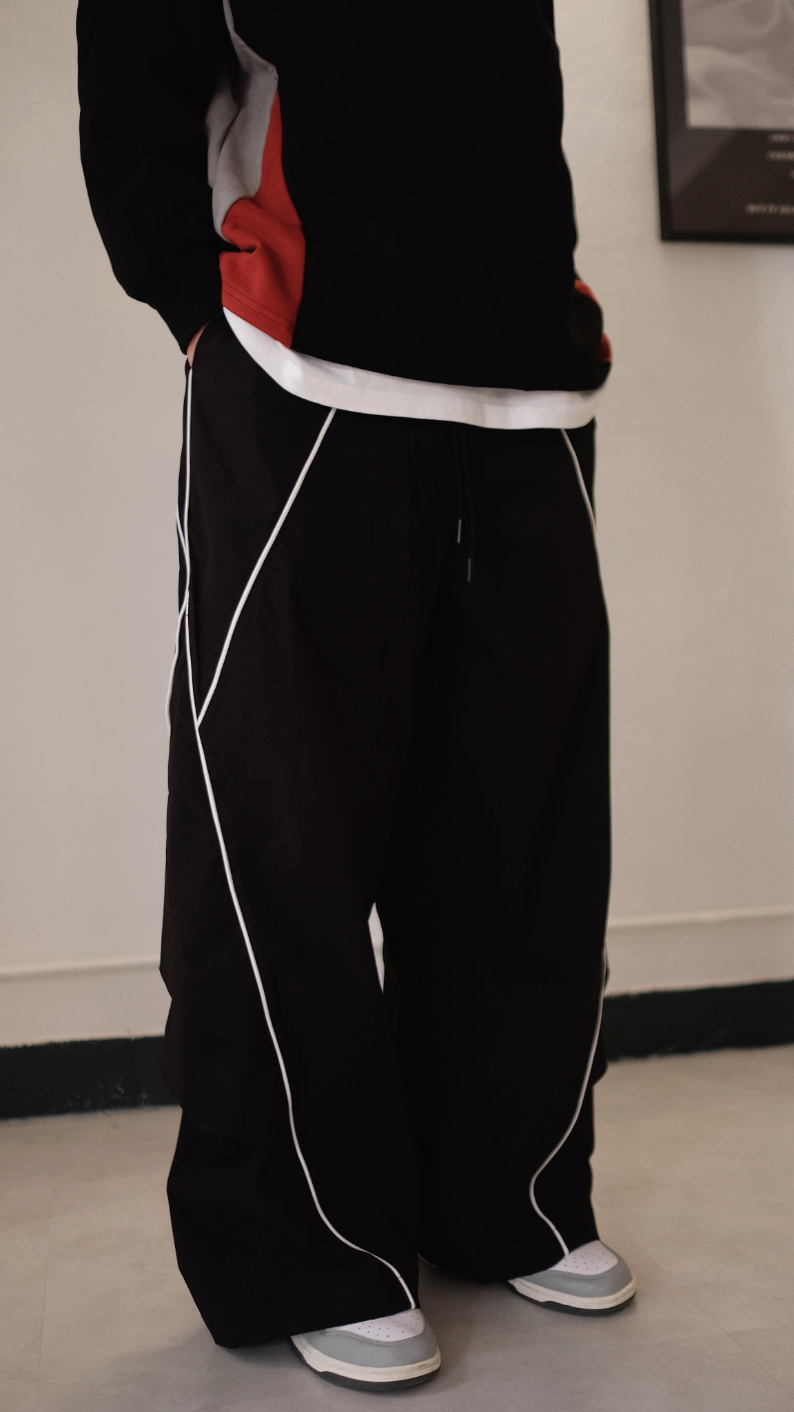 LPT0011 不規則白線闊褲