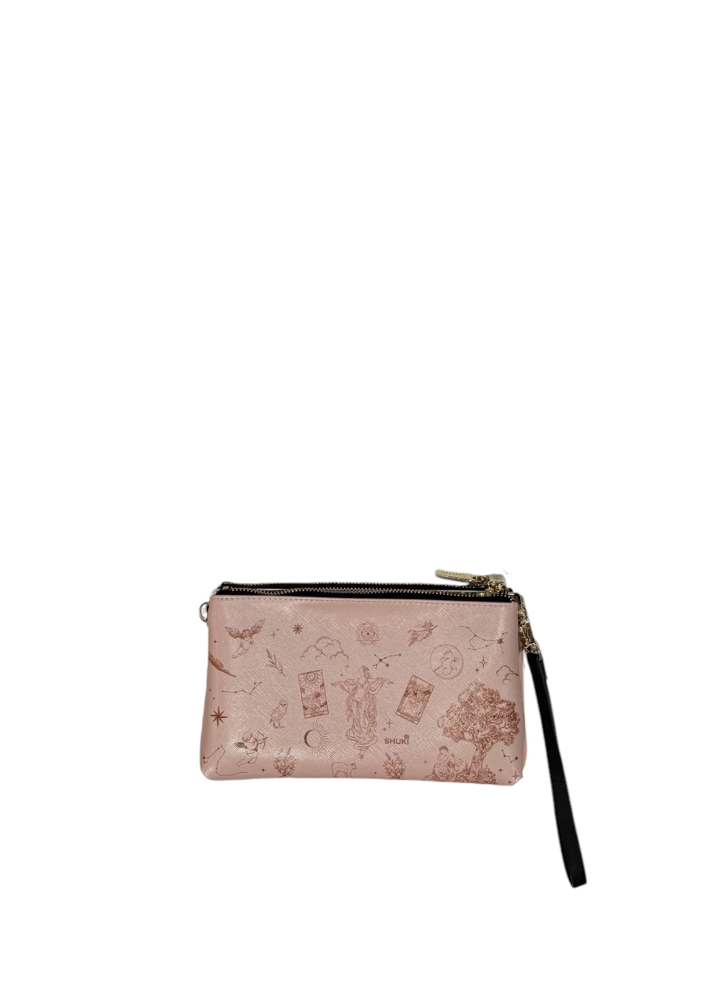 SHUKI spiritual leather double zip bag