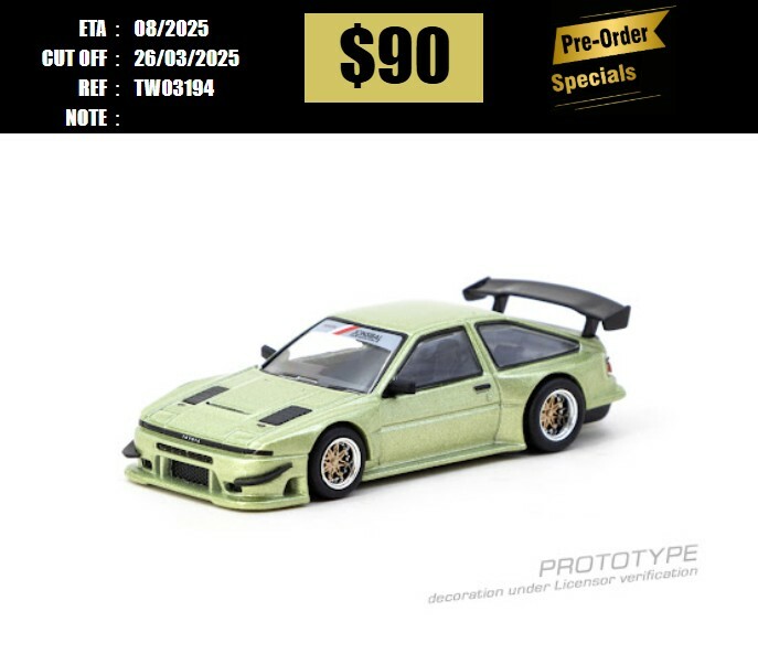 PO-$90 * TARMAC * 1:64 Toyota Sprinter Trueno AE86 Widebody Green [OD19/03]