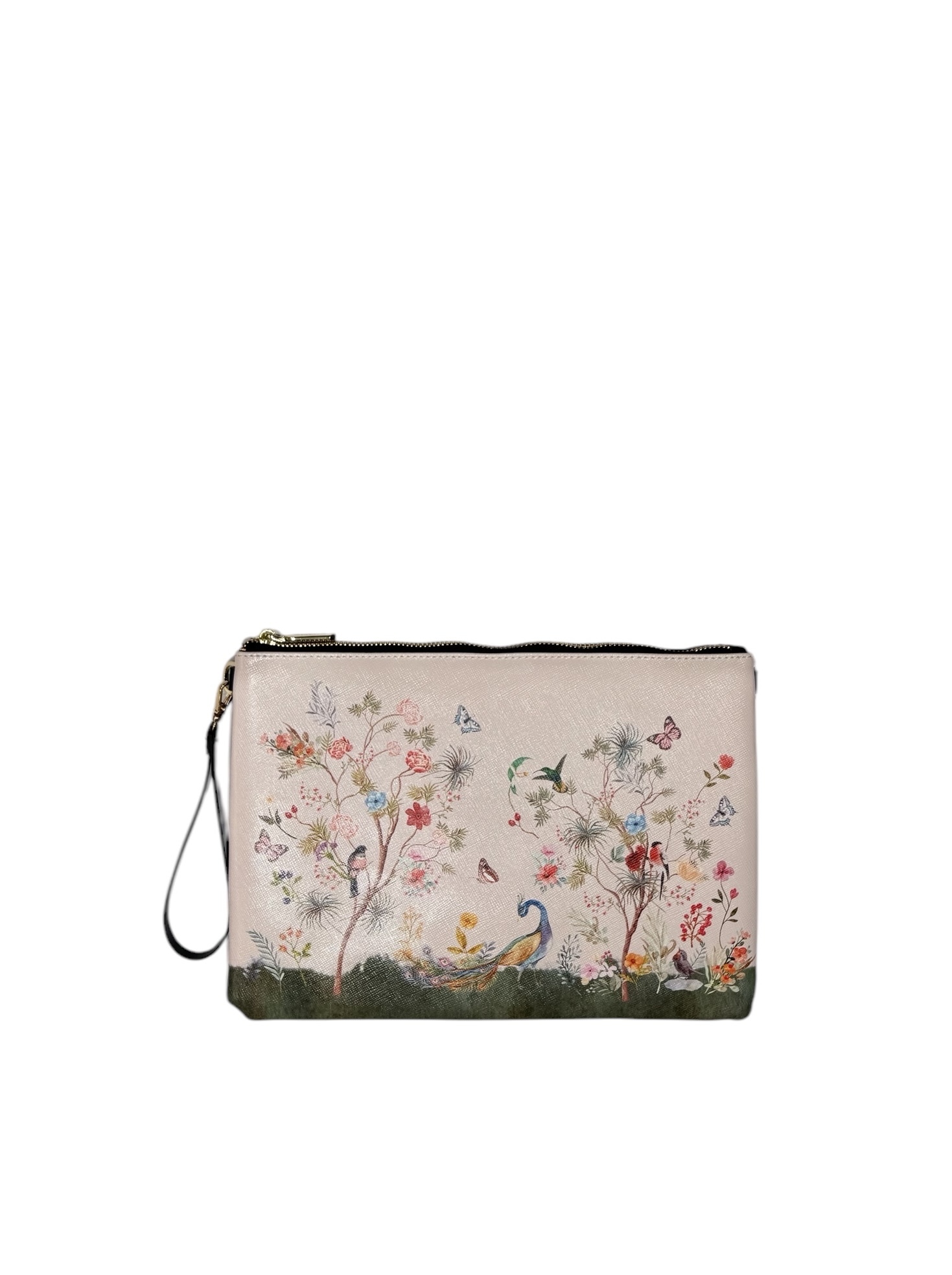 SHUKI peacock blossom leather clutch