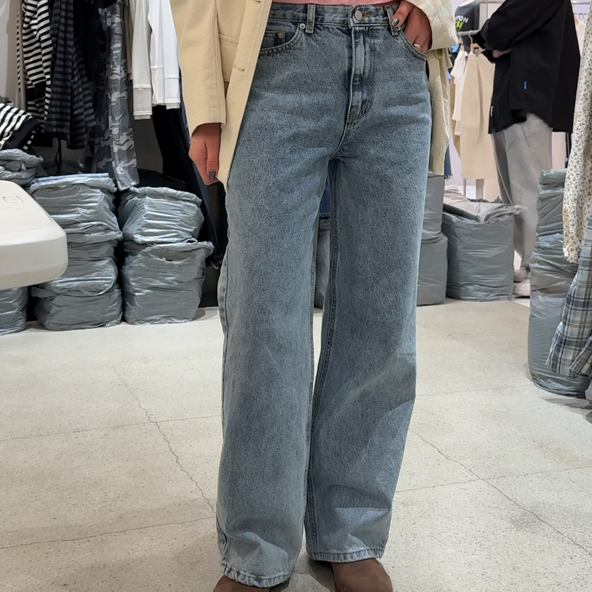 C22嬌小女孩終於可以穿的小直寬褲(S/M)