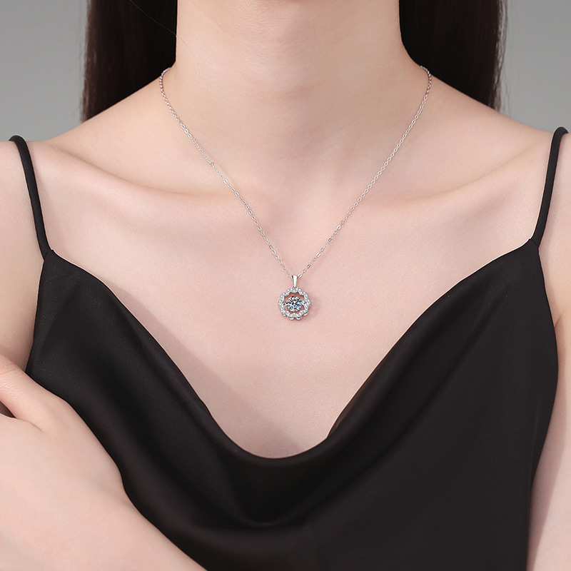 莫桑鑽花環靈動吊墜       P1C020B