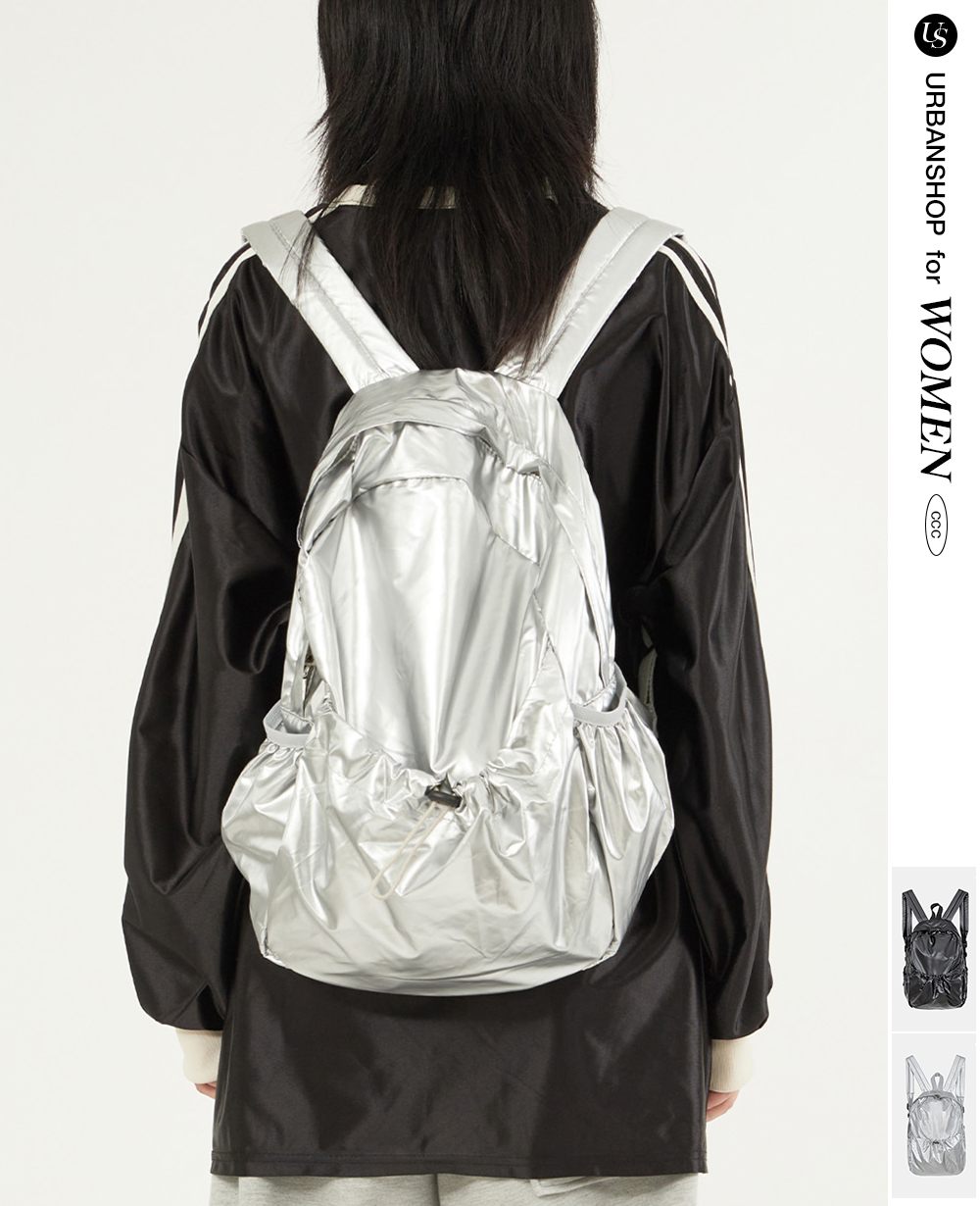 Casual metal glossy backpack