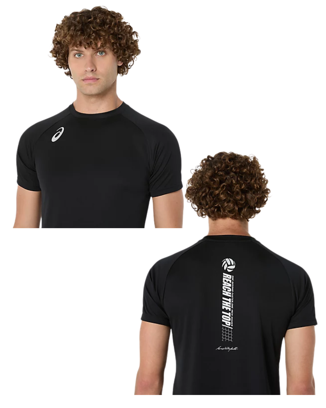 ASICS 中性排球衫 黑/銀色