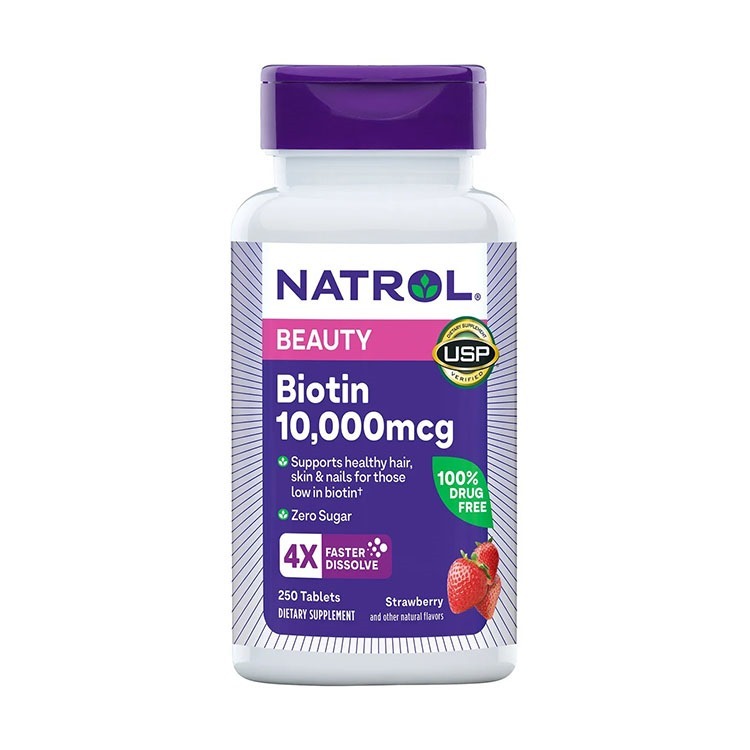 Natrol Biotin 10,000 mcg. Fast Dissolve Tablets, 250 Tablets