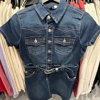 [S] TRUE RELIGION JOYCE WESTERN BELTED DENIM DRESS, 208244-JOYCE (STR125)