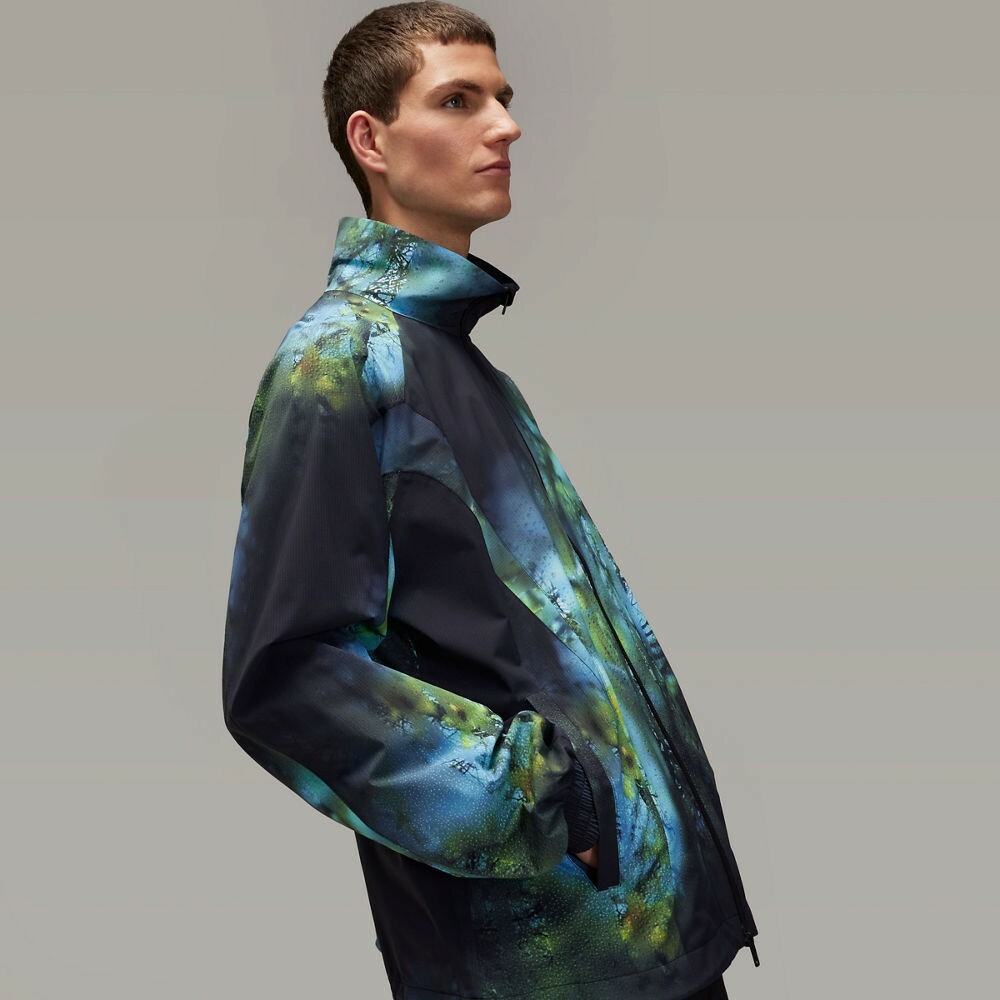 【 Y-3 M AOP RPSTP JKT 雨景印花防撕裂外套 】