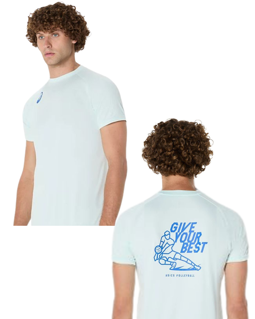 ASICS 中性排球衫 薄荷綠/藍色