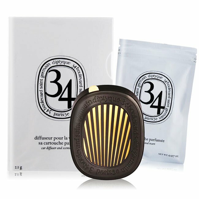 【Luxury】現貨 Diptyque 車用擴香器+香氛補充包- 玫瑰之水 2.1g 正品代購 芳香 汽車香氛  車用品 玫瑰花香