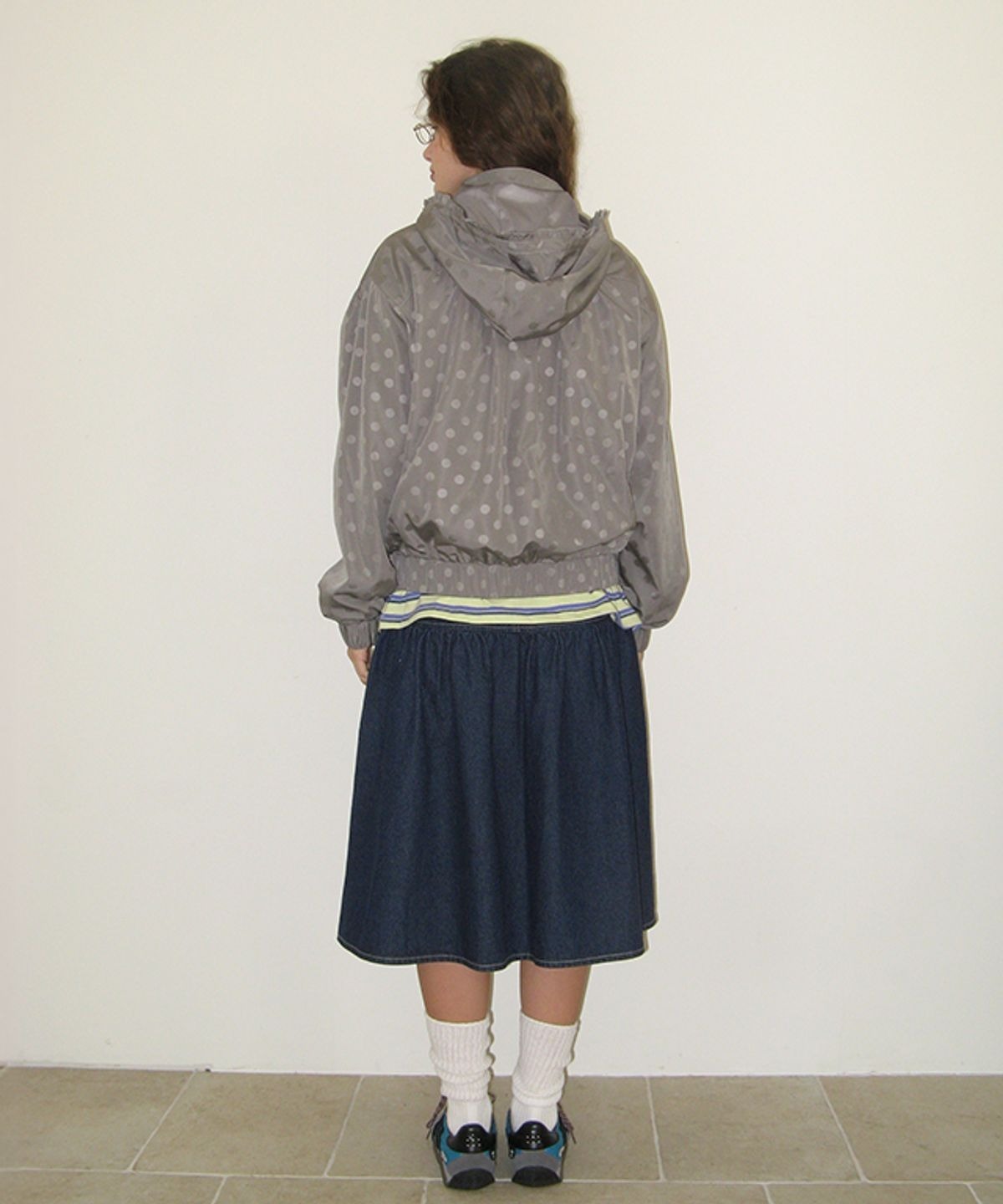 RONRON ♥ DOT PENDANT FRILL HOODIE WIND JUMPER RONRON) DOT PENDANT FRILL HOODIE WIND JUMPER - 3col