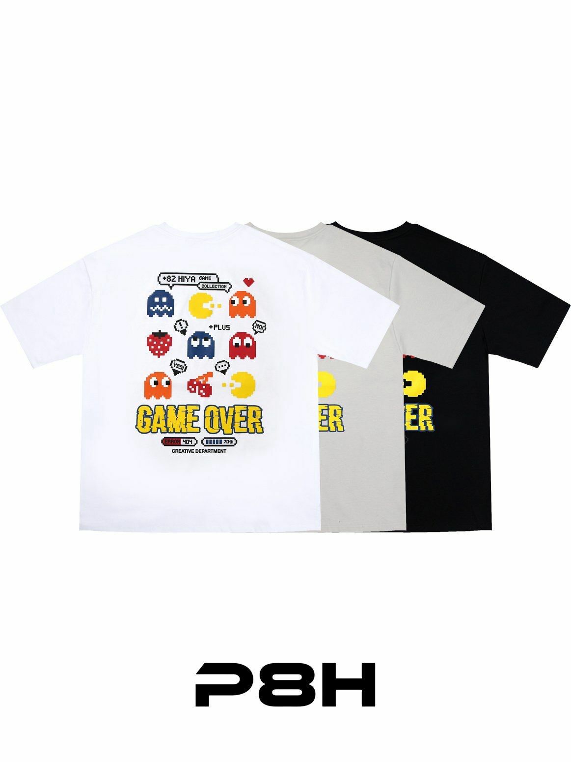 英文字食鬼圖案短袖Tee PLUS82HIYA-129T