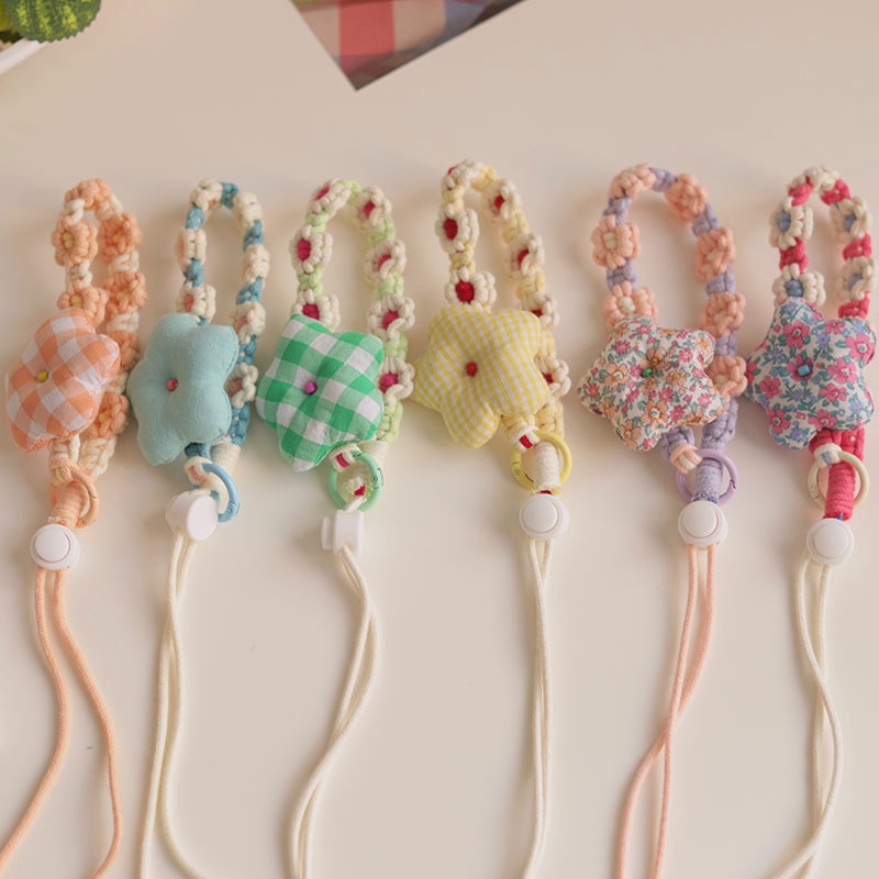 《5788》ins花朵蝴蝶結編織手機掛繩