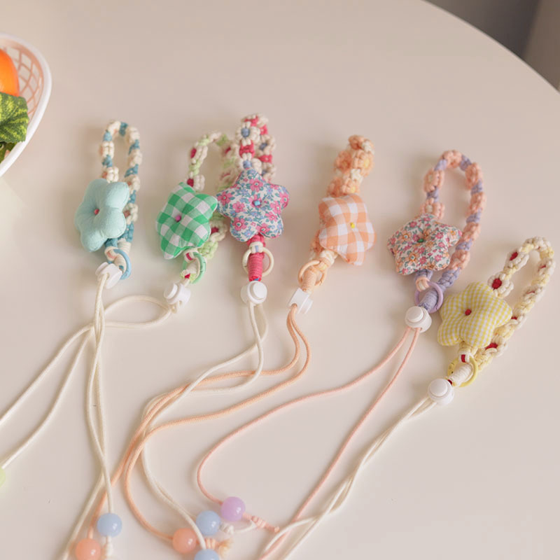 《5788》ins花朵蝴蝶結編織手機掛繩