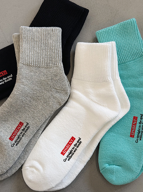 Unbent 25 s/s 純色抗菌毛巾底中筒襪