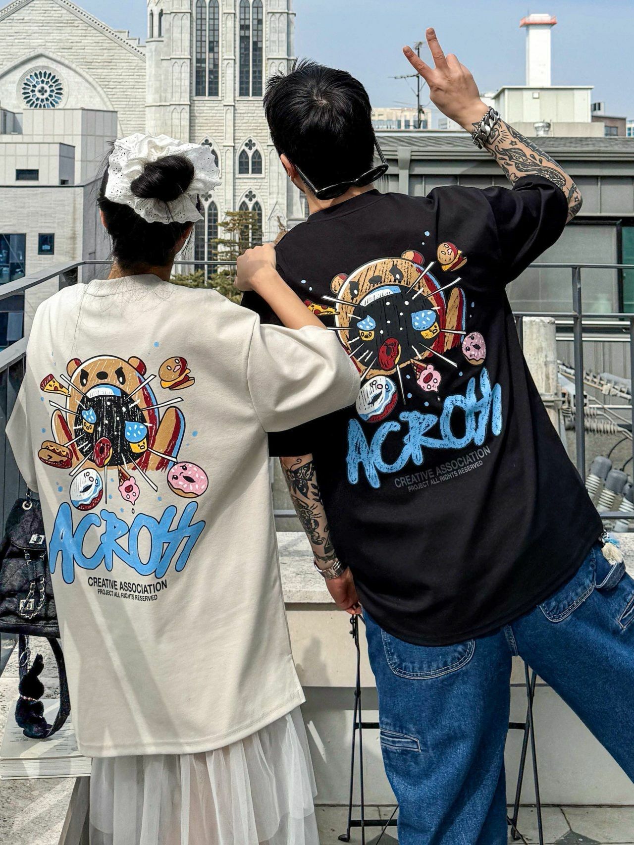 英文字圖案短袖Tee PLUS82HIYA-127T