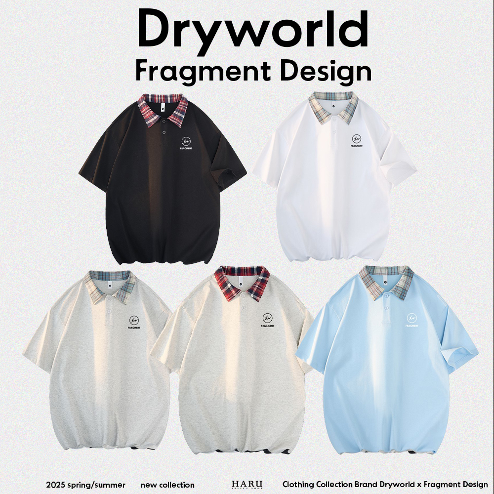 聯名 Dryworld X Fragment Design 閃電LOGO 英式學院風 翻領 POLO衫 圓領上衣 短袖上衣 FD-XYT319KT3031