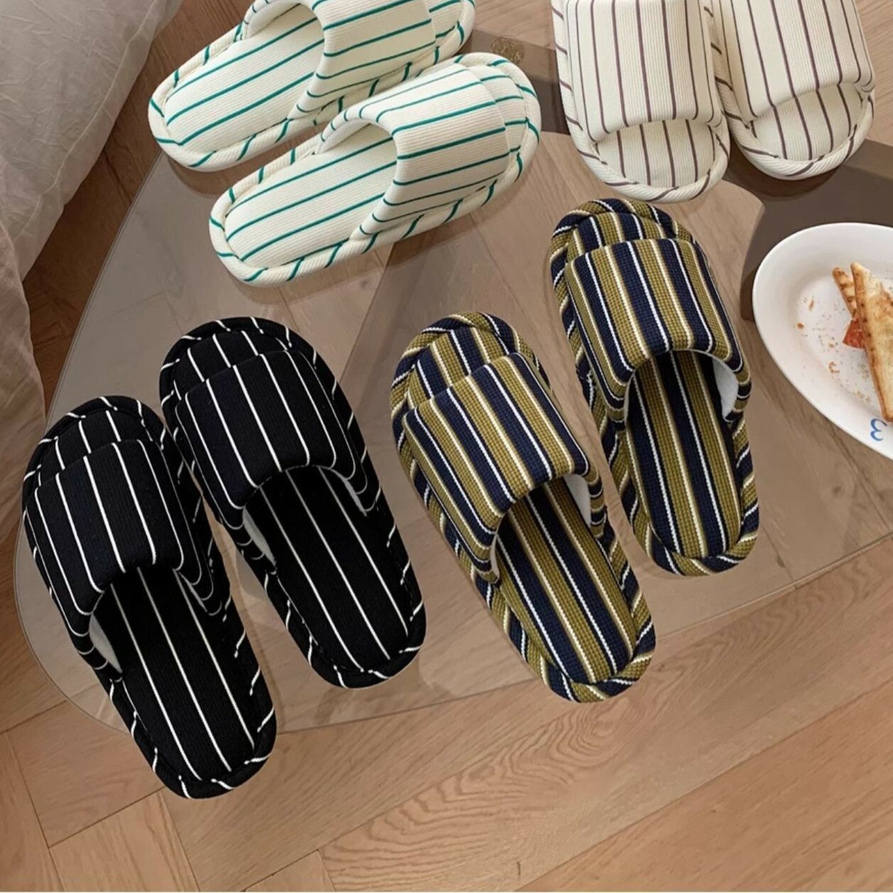 《5789》ins簡約條紋拖鞋