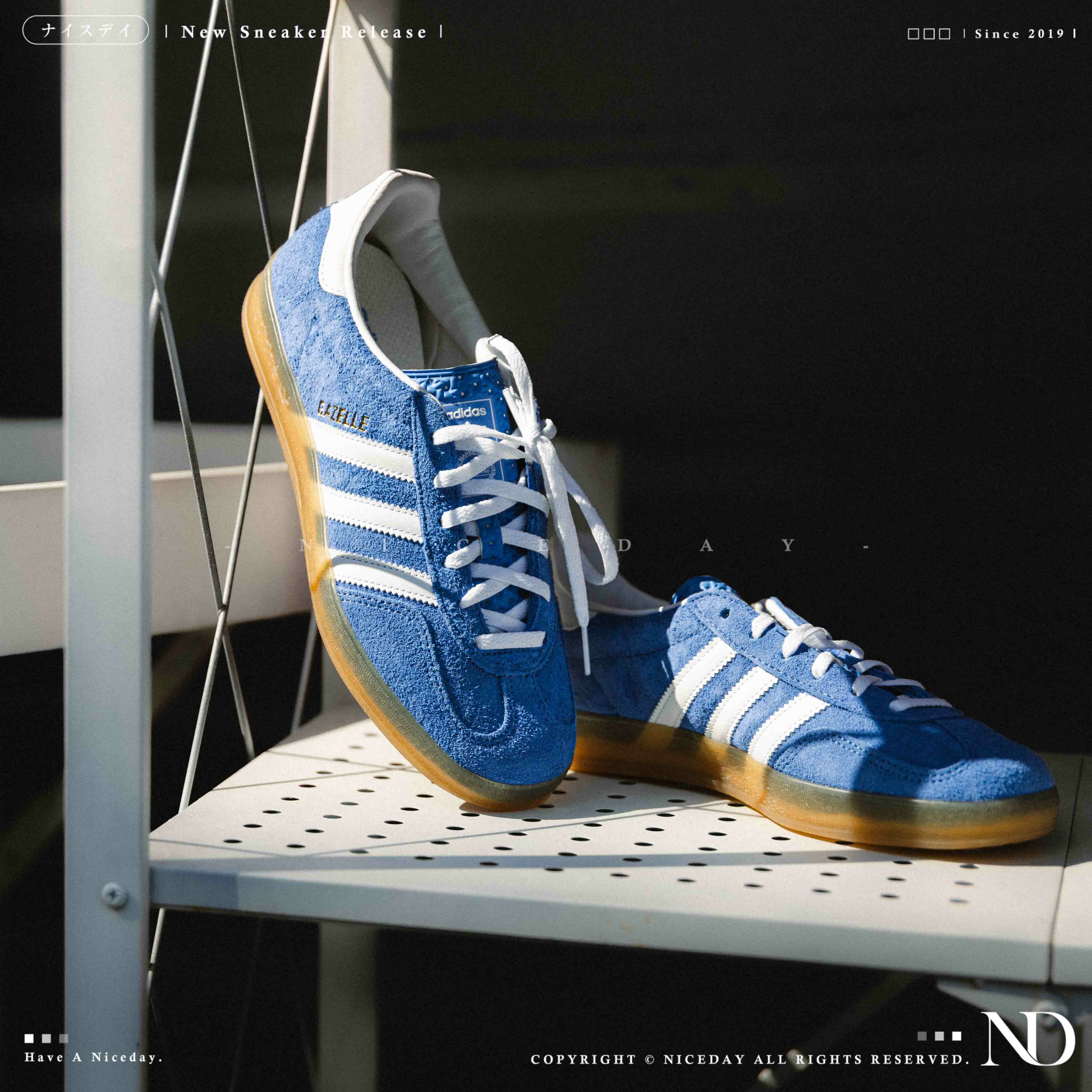 NICEDAY 代購 Adidas Originals Gazelle Indoor 天空藍 淺藍 藍白 焦糖底 女款 HQ8717