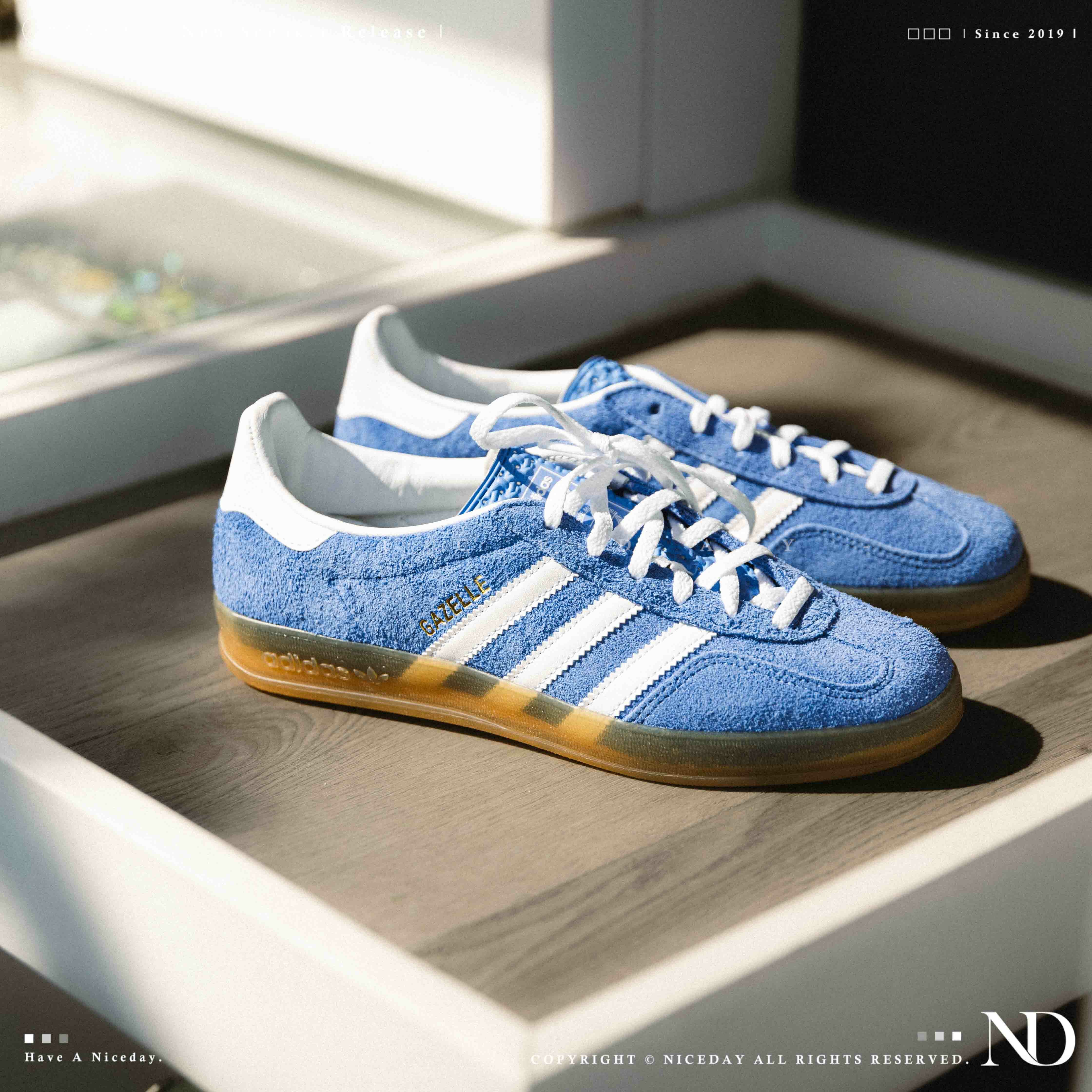 NICEDAY 代購 Adidas Originals Gazelle Indoor 天空藍 淺藍 藍白 焦糖底 女款 HQ8717