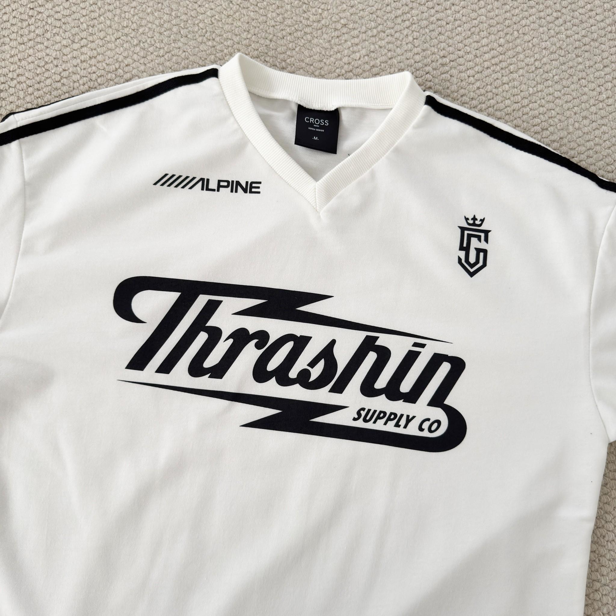 韓國短袖 Thrashin 肩袖撞色賽車風短T 18881