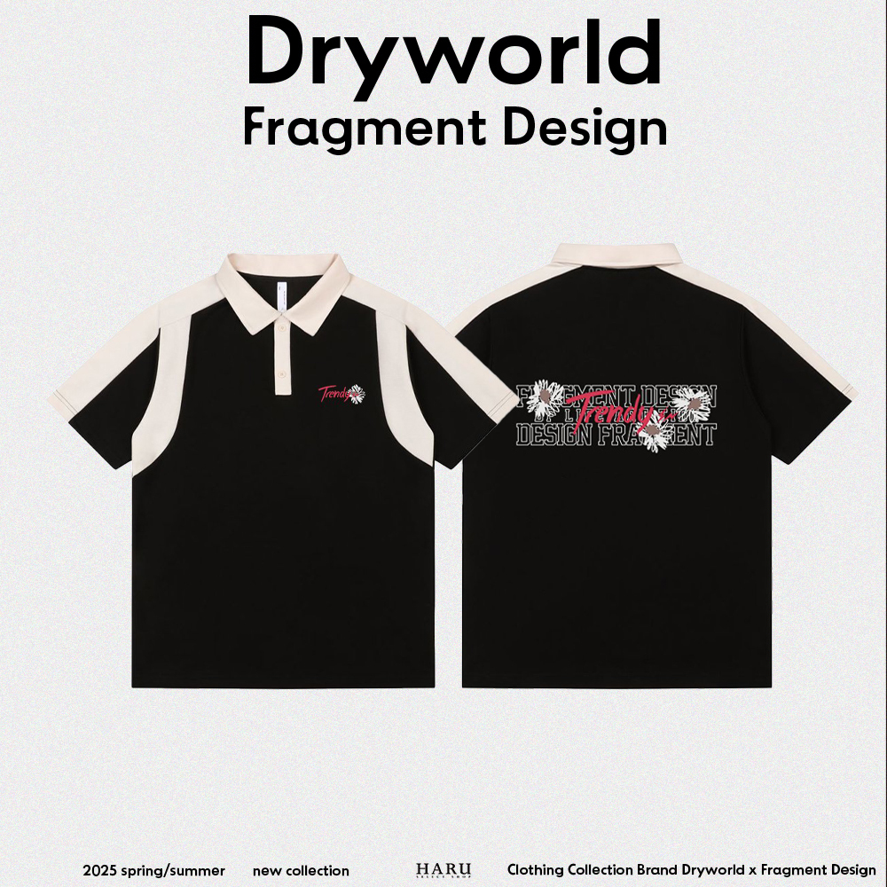 聯名 Dryworld X Fragment Design 閃電LOGO 雛菊 潮流 翻領 POLO衫 鈕扣 開襟 短袖上衣 FD-XYT319KT1052