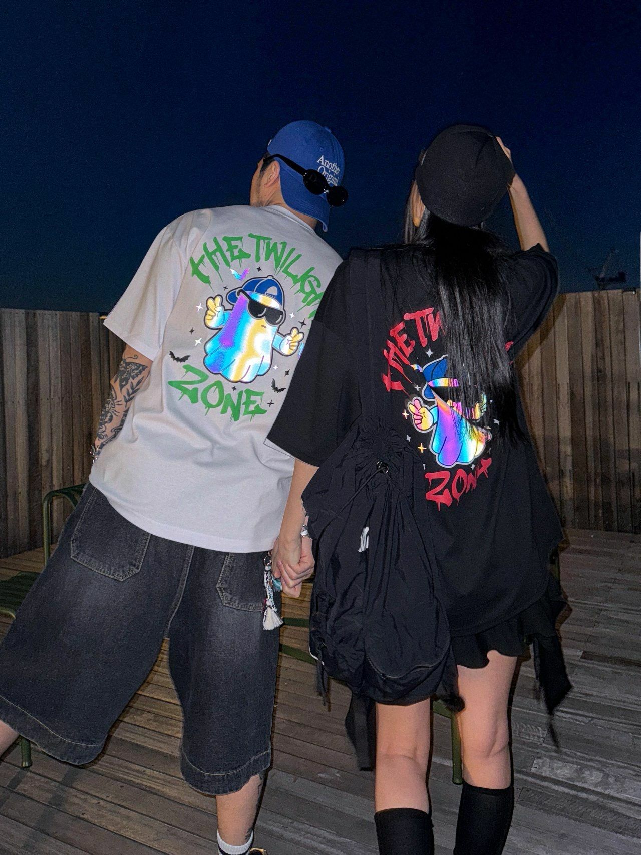 3M反光鬼魂圖案英文字短袖Tee PLUS82HIYA-121T