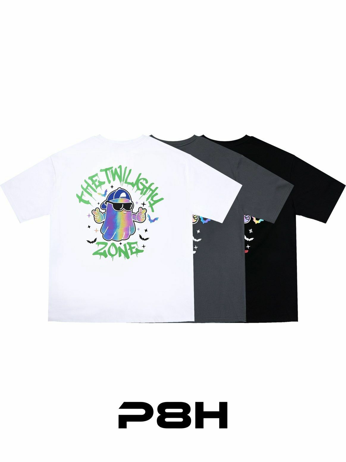 3M反光鬼魂圖案英文字短袖Tee PLUS82HIYA-121T