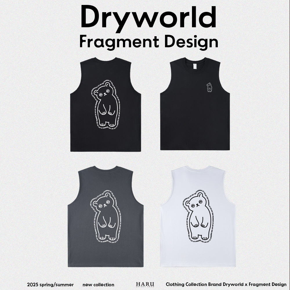 聯名 Dryworld X Fragment Design 小熊 閃電 塗鴉 圓領 背心 無袖上衣