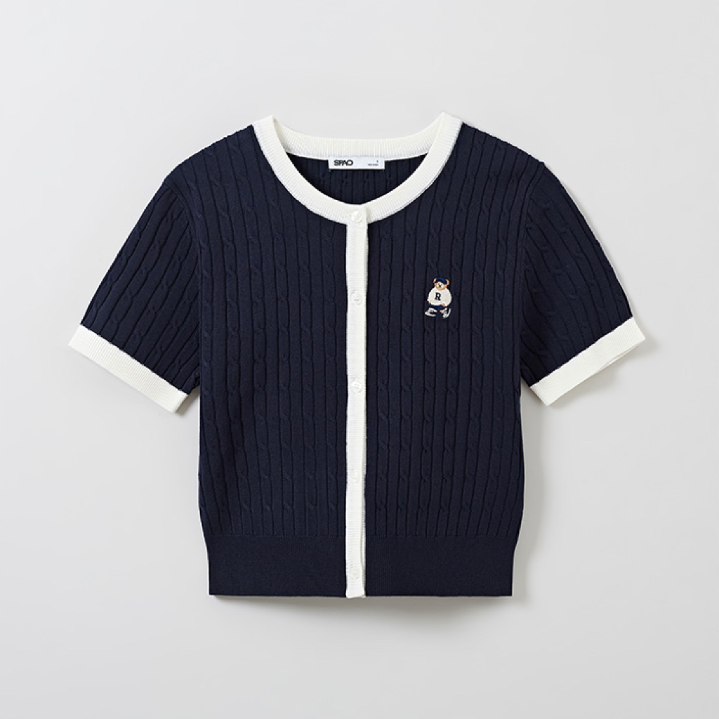 【現貨】【SPAO】Cable Cropped Cardigan