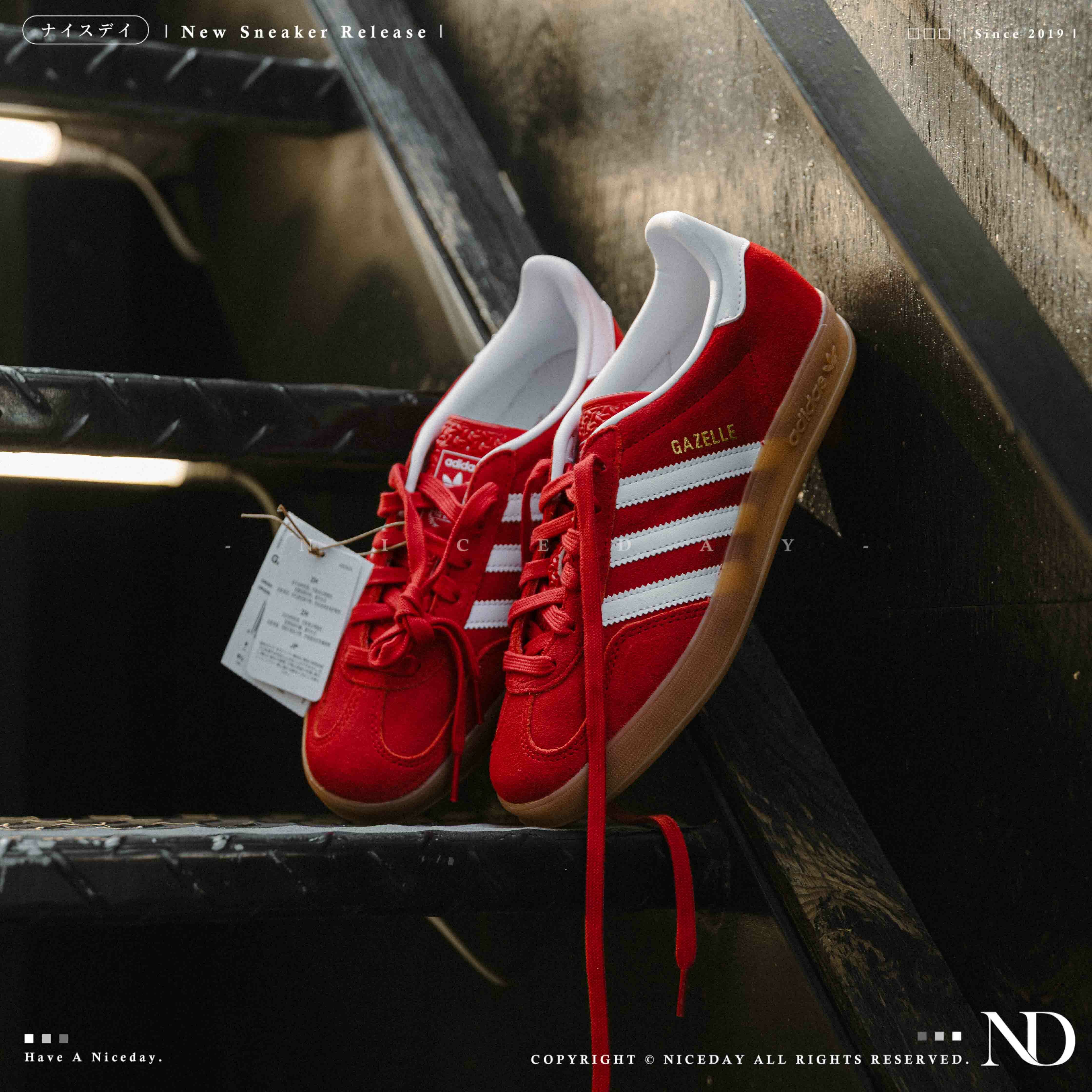 NICEDAY 現貨 Adidas Originals Gazelle 玫瑰紅 紅色 紅 麂皮 男女尺寸 JI2063
