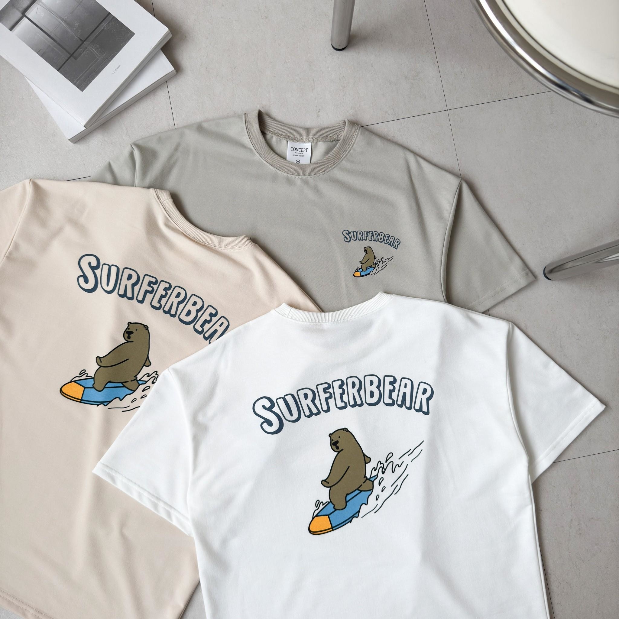 韓國短袖 Surferbear 熊熊衝浪短T 80849