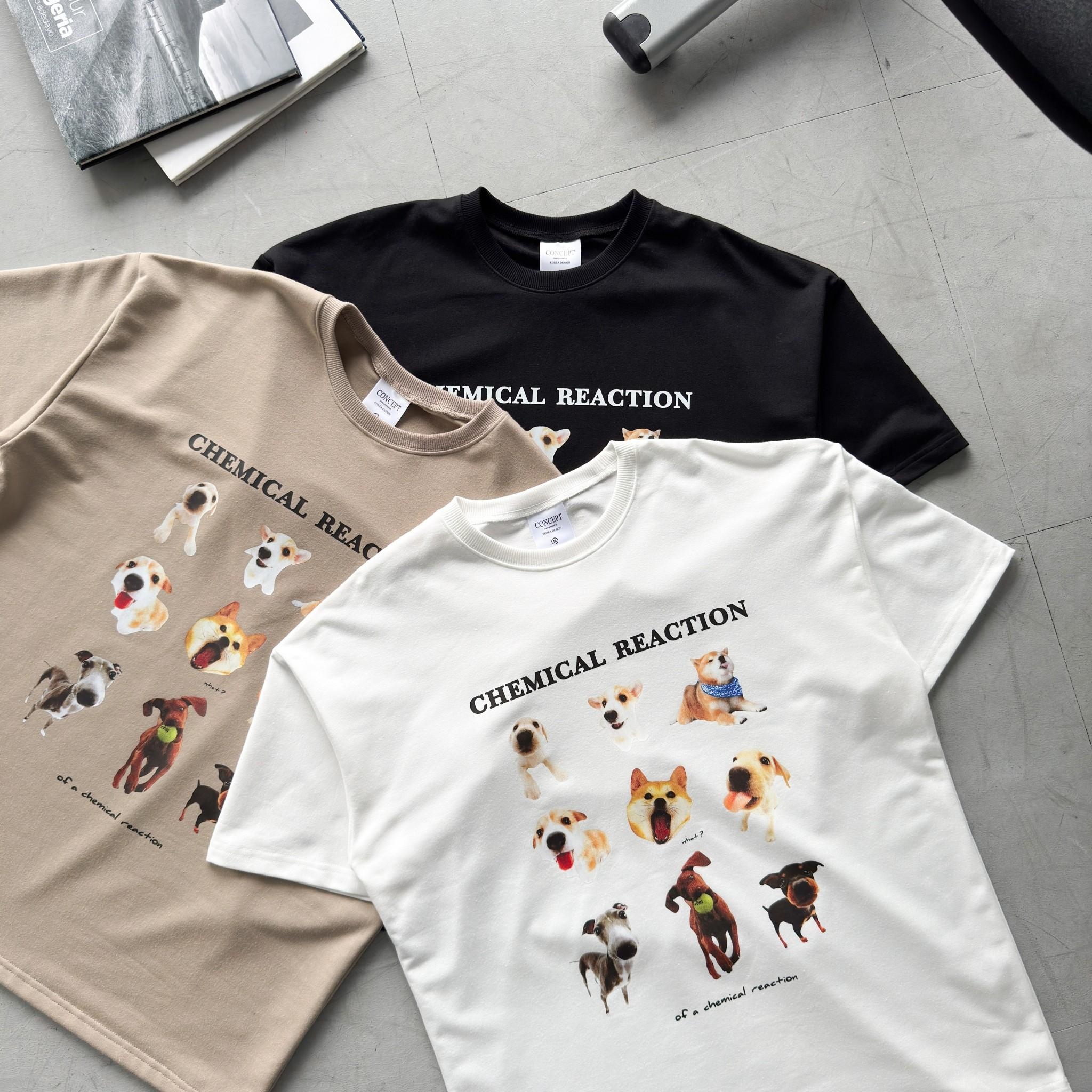 韓國短袖 狗狗圖鑑印花短T 80826