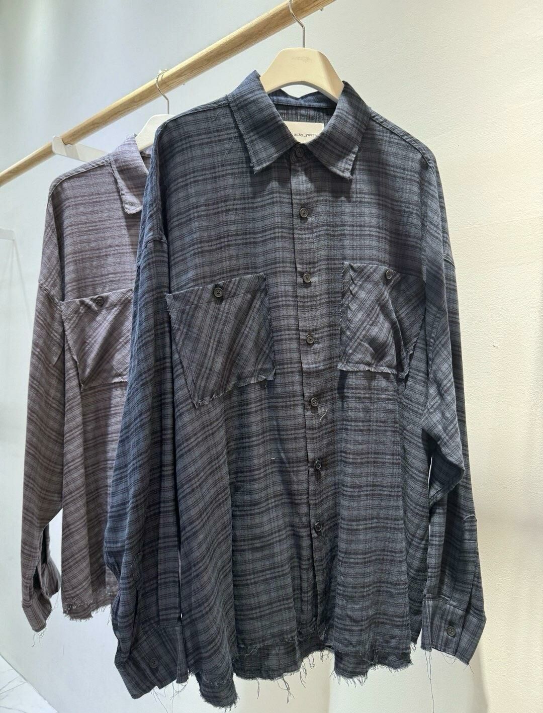 格仔長袖恤衫 C_y-094S