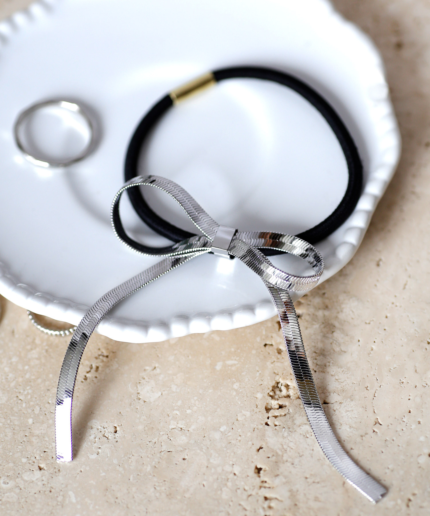 [連線優惠]ANEMONE 精緻蛇鏈蝴蝶結髮圈