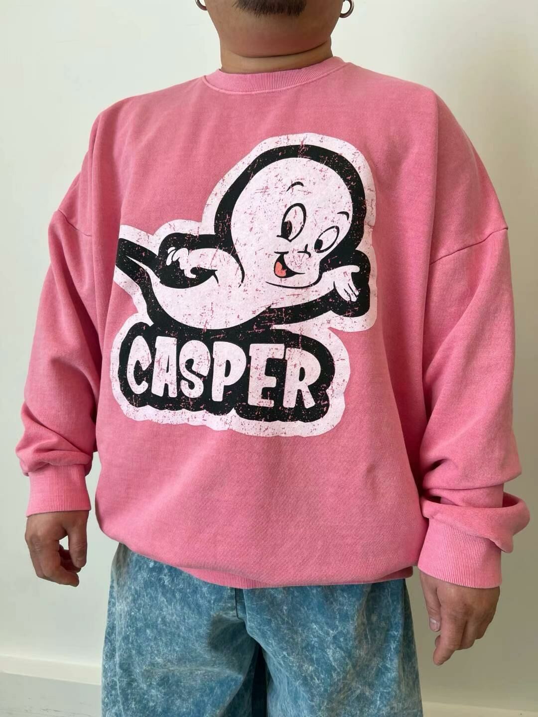 洗水卡通圖案英文字衛衣 KKUKKU-053T