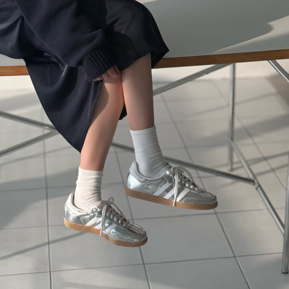Adidas Originals Samba OG 金屬銀 小香風  融化感 焦糖 復古鞋 JR0035