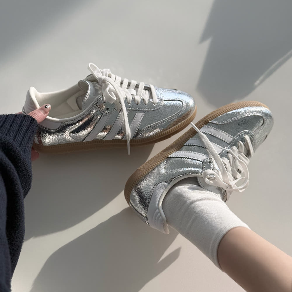 Adidas Originals Samba OG 金屬銀 小香風  融化感 焦糖 復古鞋 JR0035